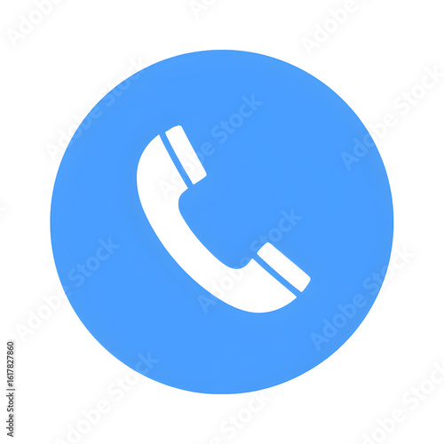 White telephone icon isolated on white background