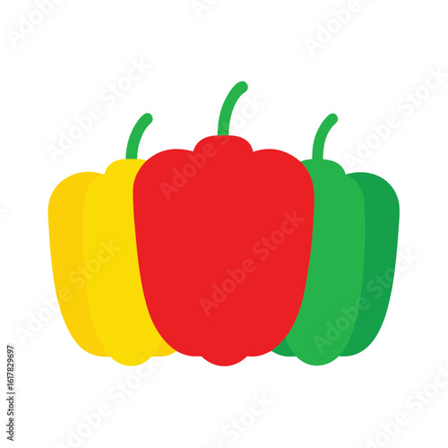 colorful bell peppers group red yellow green