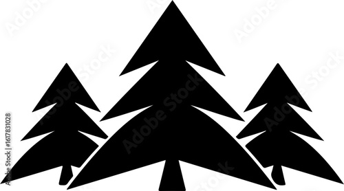 Stylized evergreen forest silhouette for natural themes