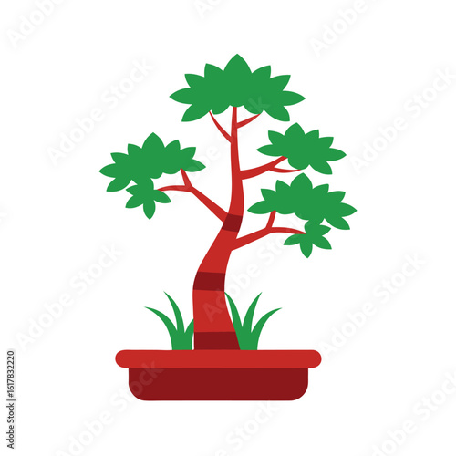 bonsai tree and bamboo