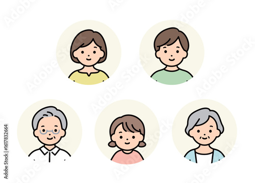 家族のアイコンのイラスト素材