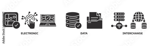 EDI icon set illustration concept with icon of electronic, data, interchange