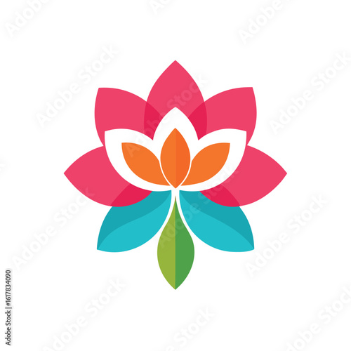 abstract flower icons set