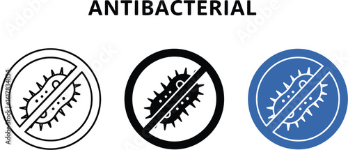 Antibacterial symbol stopping germ spread for health and safety