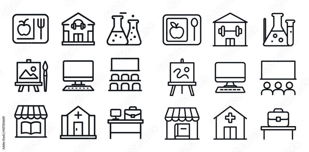 College Facilities Icons College Facilities Icons