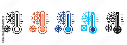 Cold Icon Set Multiple Style Collection