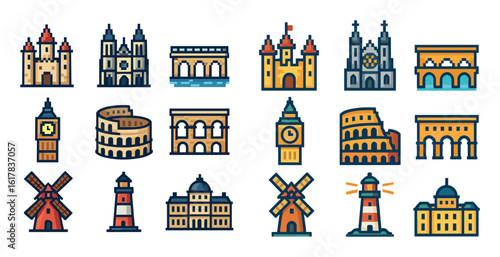 European Landmark Icons