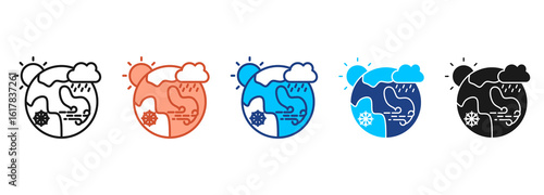 Climate Icon Set Multiple Style Collection