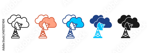 Broadcasting Icon Set Multiple Style Collection