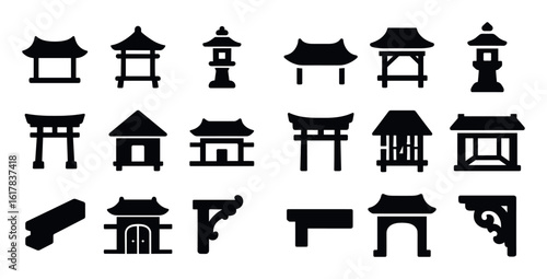Asian Architecture Icon Set