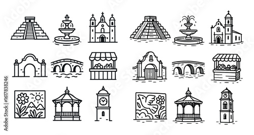 Mexican Landmark Icons