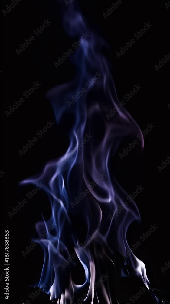 Abstract Flowing Blue Purple Smoke With Black Background Illustration Abstract Flowing Blue Purple Smoke With Black Background Illustration