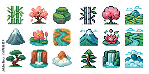 Pixel Art Nature Icons