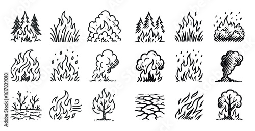 Hand-Drawn Fire Icons