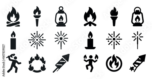 Festival Fire Icon Set