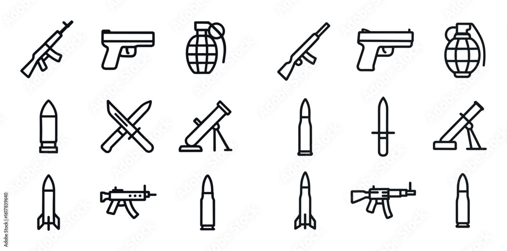 Obraz premium Minimalist War Icons
