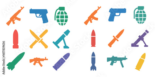 Colorful Weapon Icons