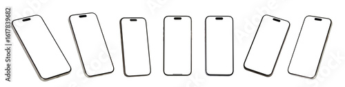 Smart phone Mockup new generation isolated screen Transparent of PNG image for Infographic Business web site design app advertise Mobile phone app user experience UX or app UX