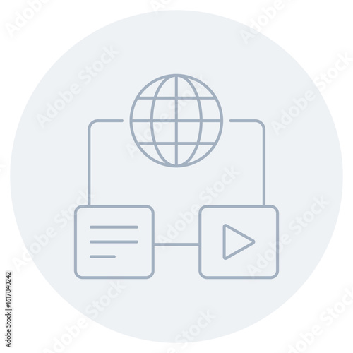 Manage Digital Content Icon, Content Manager, Digital Organizer, Asset Vault, Media Control, File Hub, Content Dashboard, Smart CMS, Content Pilot, Media Console, Digital Flow, File Admin, vector