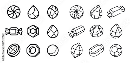 Black Outline Candy Icons
