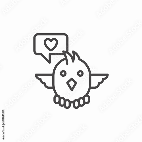 bird love chat icon sign vector