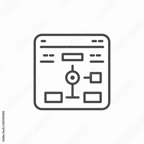 browser flowchart diagram icon sign vector