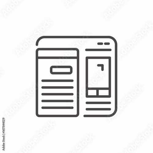 browser page layout icon sign vector