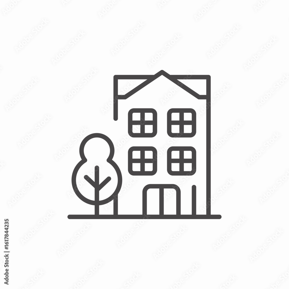 building and tree icon sign vector building and tree icon sign vector