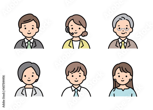 様々なビジネスパーソンのアイコンのイラスト素材