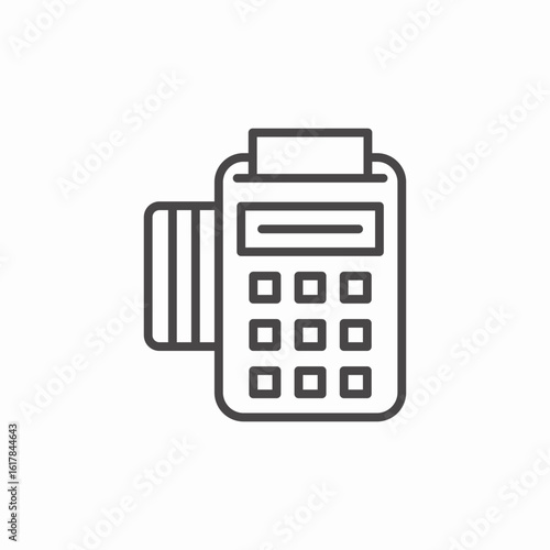 calculator with printing receipt icon sign vector
