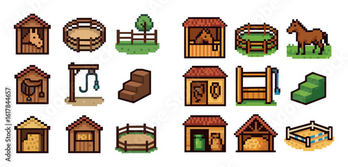Equestrian Pixel Art Icons