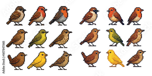 Pixelated Songbird Icons
