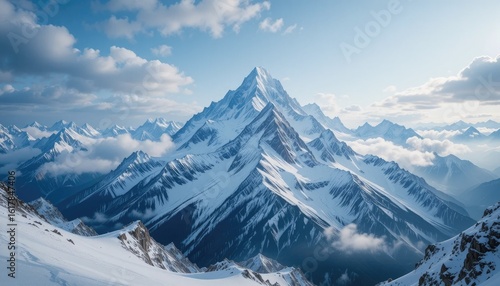 Wallpaper Mural From the Summit to the Sky: Breathtaking Digital Wall Murals of Snow, Mountain Grandeur, and Soft, Atmospheric Clouds
 Torontodigital.ca