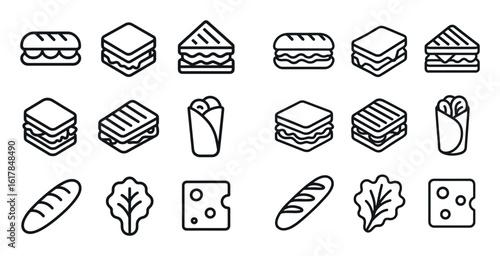 Minimalist Sandwich Icons