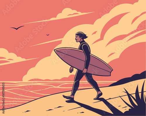 surfer and surfboard
