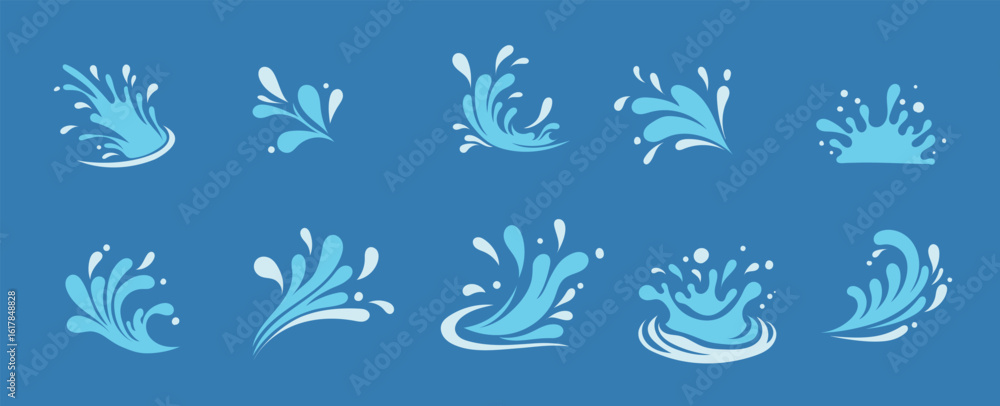 Fototapeta premium Various splash icon design files. Minimal illustration