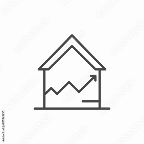 house growth upward arrow icon sign vector
