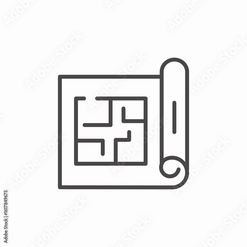 house plan icon sign vector