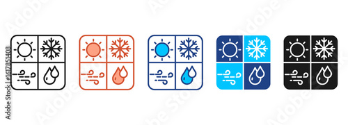Weather News Icon Set Multiple Style Collection