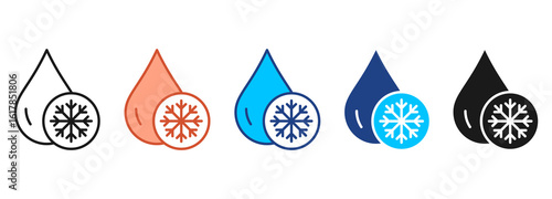Snowflake Icon Set Multiple Style Collection