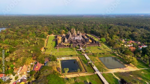 Aerial View of Angkor Wat – Majestic Temple Complex in Siem Reap, Cambodia