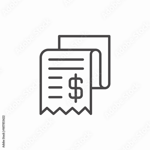 receipt with dollar sign icon sign vector