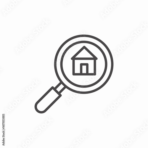search house magnifier icon sign vector