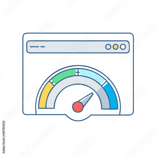 Webpage performance tool shows a good internet connection speed illustration icon