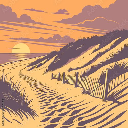 sunset on the beach beach, silhouette, sunset, palm, sun, summer, tree, illustration, vector, woman, tropical, sea, people, couple, family, nature, sky, love, travel, sand, art, vacation, landscape, b