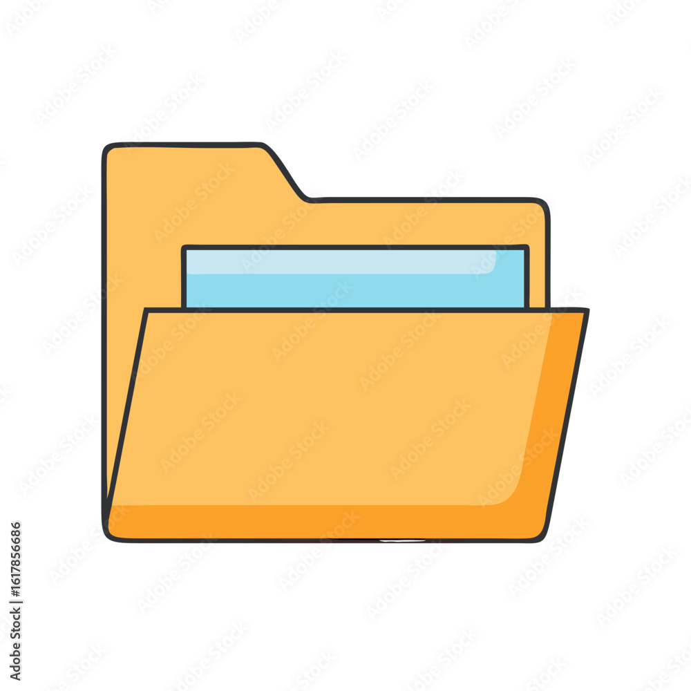Illustration of an Open Folder with a Label for Organizing Files Illustration of an Open Folder with a Label for Organizing Files