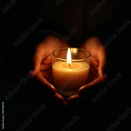 candle in the hands