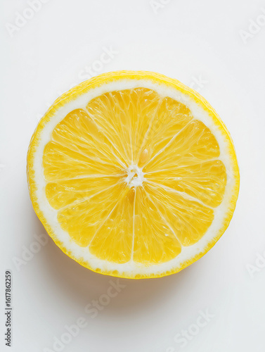 slice of lemon on white background