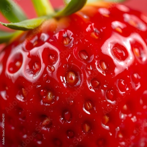 Wallpaper Mural Macro Close-Up of Ripe Strawberry Surface with Glossy Skin, Seeds, and High-Detail Texture Torontodigital.ca