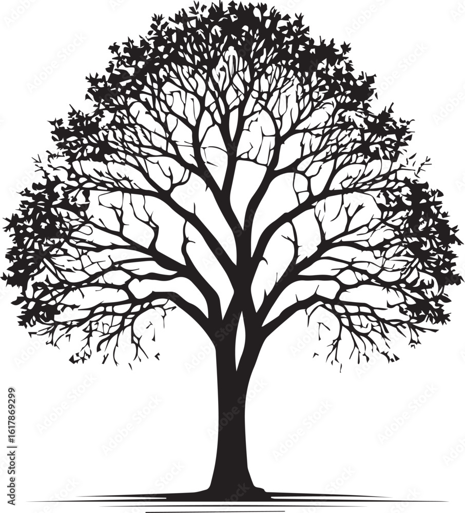 Obraz premium tree silhouette Vector | Minimalist & Trendy tree Silhouette Design | Unique & Stylish tree Artwork for Vector design 
